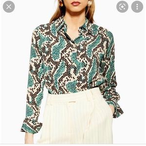 Topshop Snakeskin Blouse